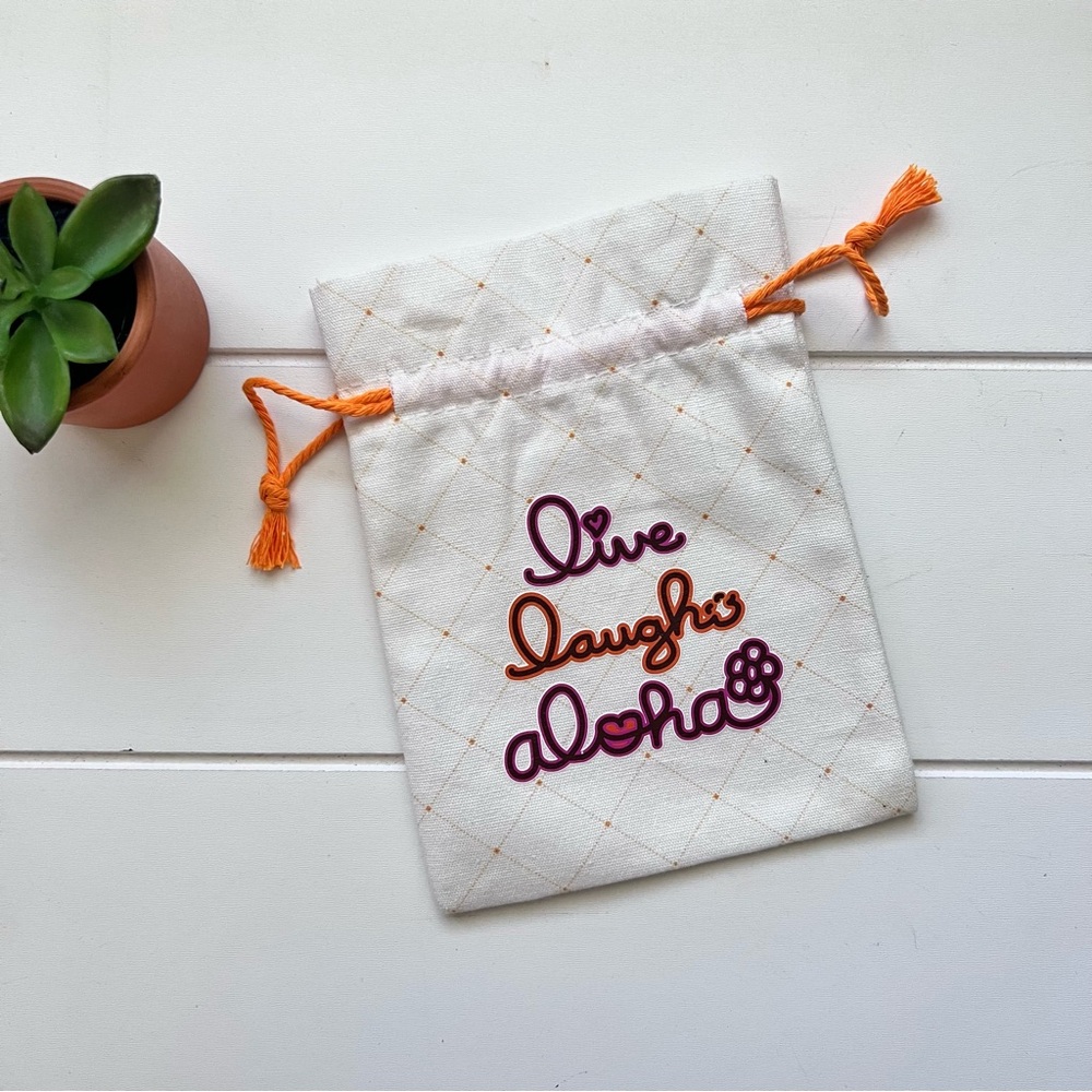 Live Laugh Love Canvas Drawstring Mini Gift bag